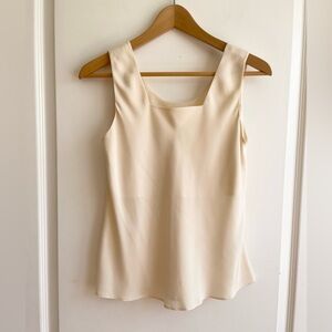 Vintage 90s Neiman Marcus Silk Top Square Neck Size S Capsule Quiet Luxury